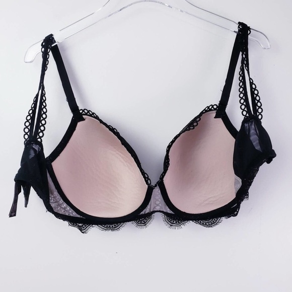 💋VS💋 Dream Angels Black Lined Demi-lace Underwire Bra Sz38C Newish (washed once) - Picture 4 of 10